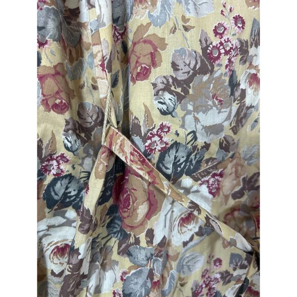 Fran Keene Vintage Tunic 12 Tan Floral Belted Cottagecore Fall Neutral Country - Picture 5 of 12